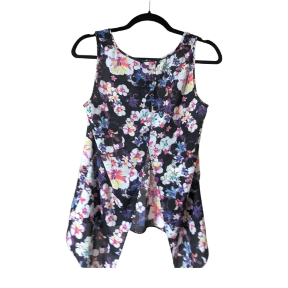 Express Floral Split Back Tank, Size Small - Picture 2 of 3